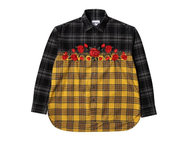 Рубашка Awake Embroidered Rose Flannel Shirt Yellow