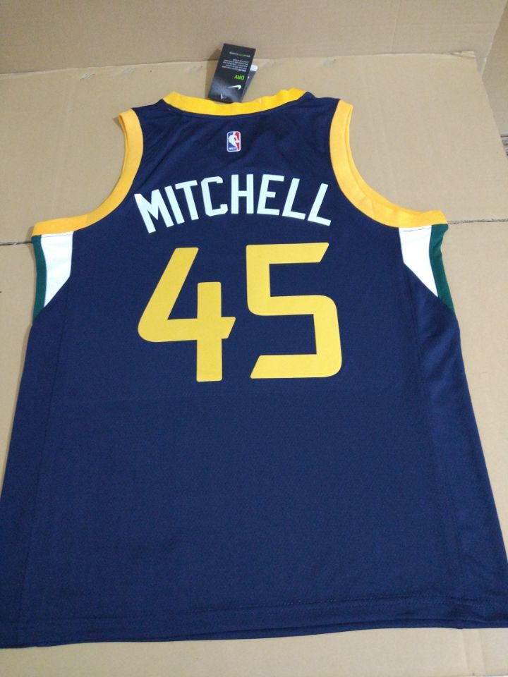 Баскетбольная джерси 2017-18 Donovan Mitchell Utah Jazz #45 Icon Navy