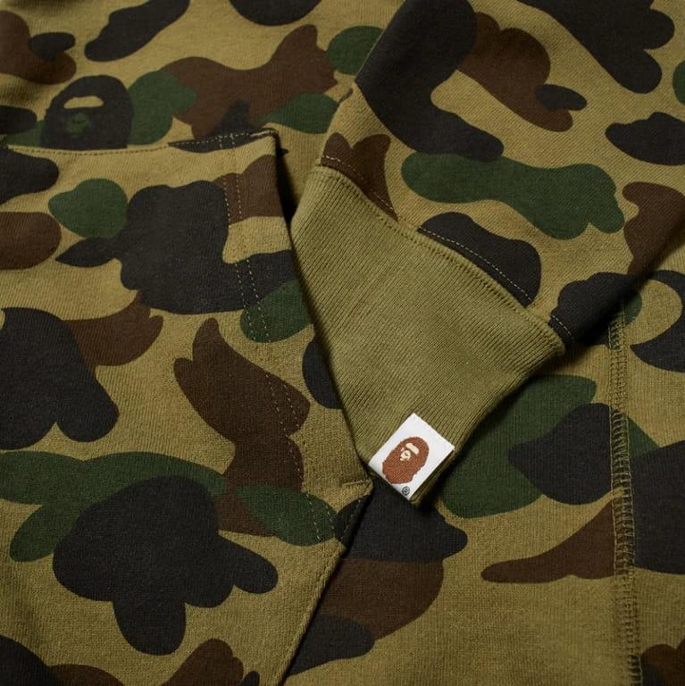 Худи BAPE 1st Camo Crystal Stone Full Zip Hoodie Green