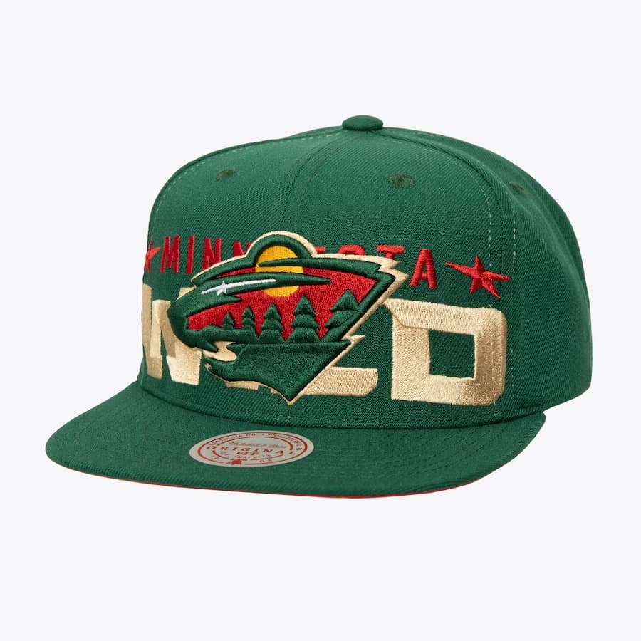 Бейсболка Mitchell & Ness Green Minnesota Wild Day 4 Snapback Hat