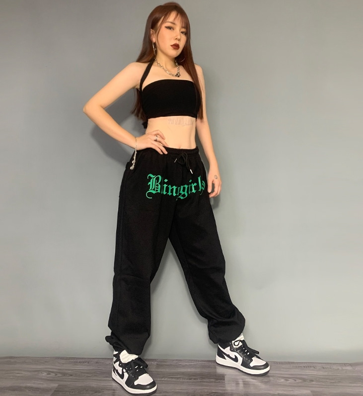 Спортивные брюки 2020 Blinggirls Hip-hop Style Sweatpants Grey/Black