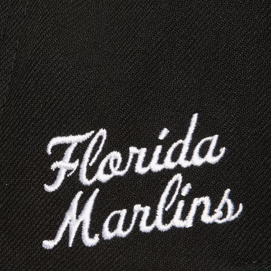 Бейсболка Mitchell & Ness Black Florida Marlins Cooperstown Collection Uprise Snapback Hat