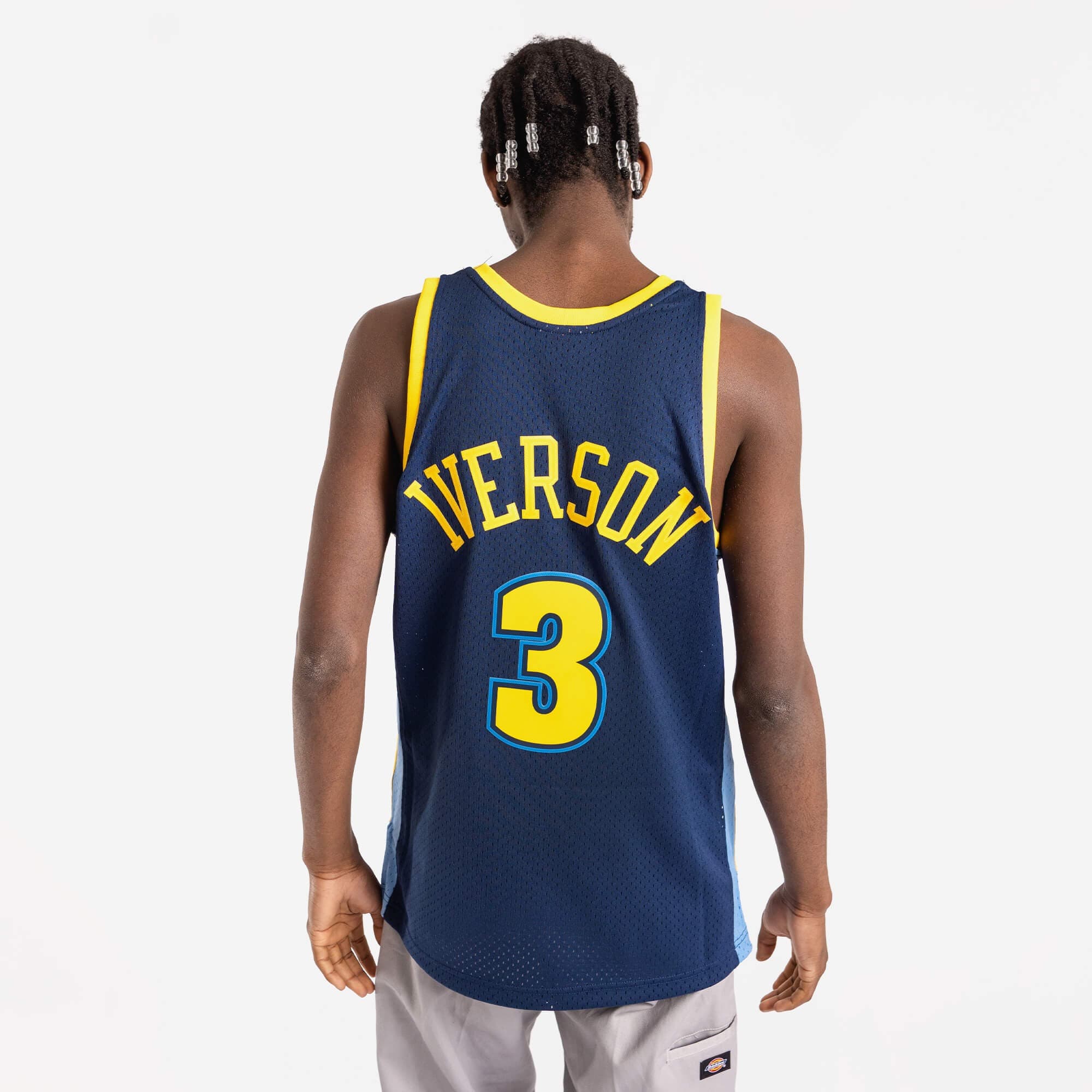 Баскетбольная джерси 2006-2007 Denver Nuggets Allen Iverson # 3 Swingman NBA Hardwood Classics Throwback Blue Jersey