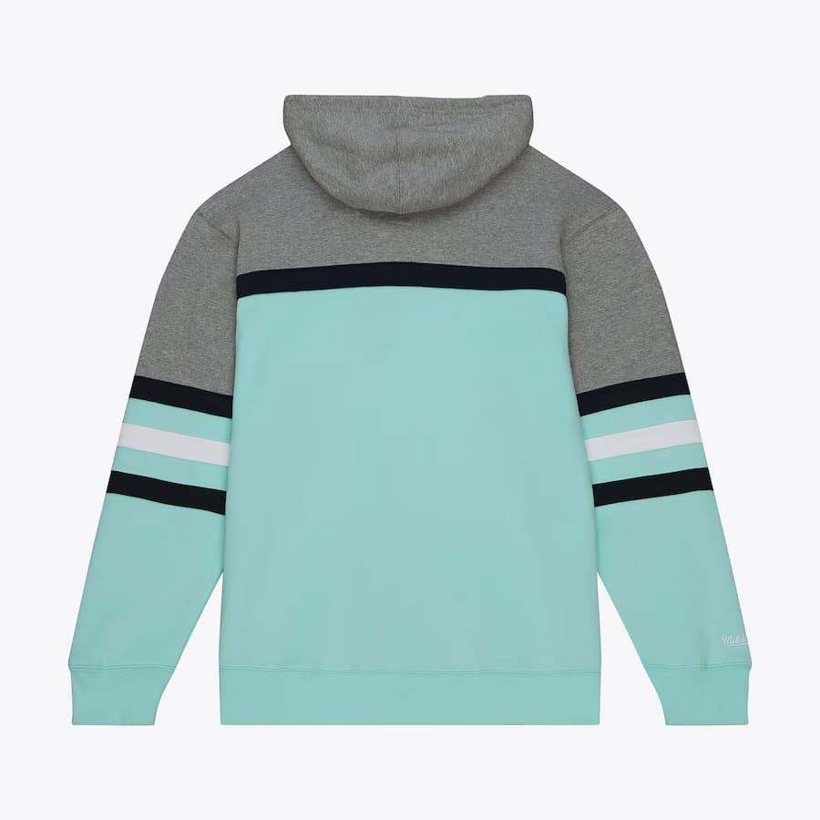Худи Mitchell & Ness Light Blue Seattle Kraken Head Coach Pullover Hoodie