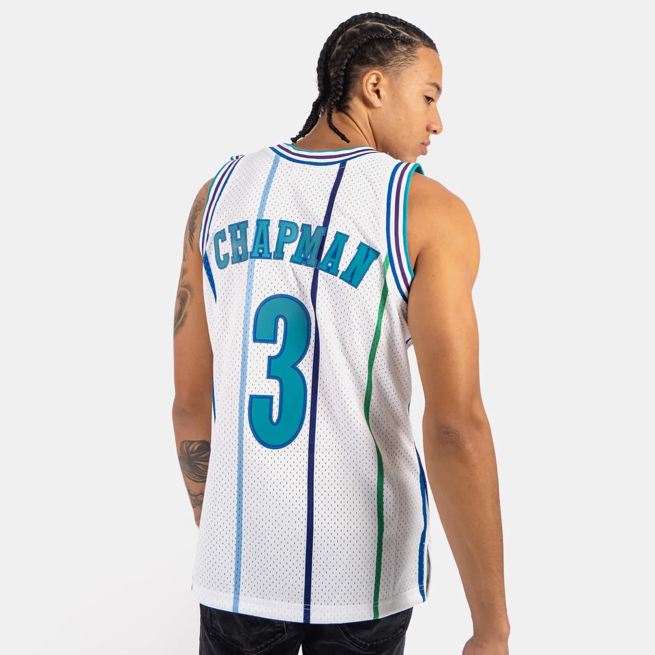 Баскетбольная джерси 1988-89 Charlotte Hornets Rex Chapman #3 Swingman Hardwood Classics White Jersey