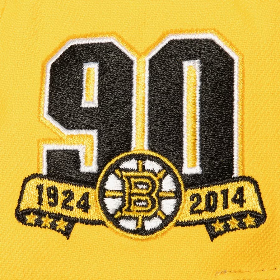 Mitchell-Ness-Gold-Boston-Bruins-90th-Anniversary-Snapback-Hat-2