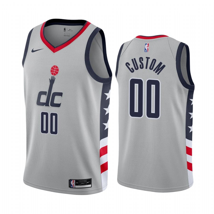 Баскетбольная джерси 2020-21 Washington Wizards #00 Custom City Edition Gray Swingman Jersey