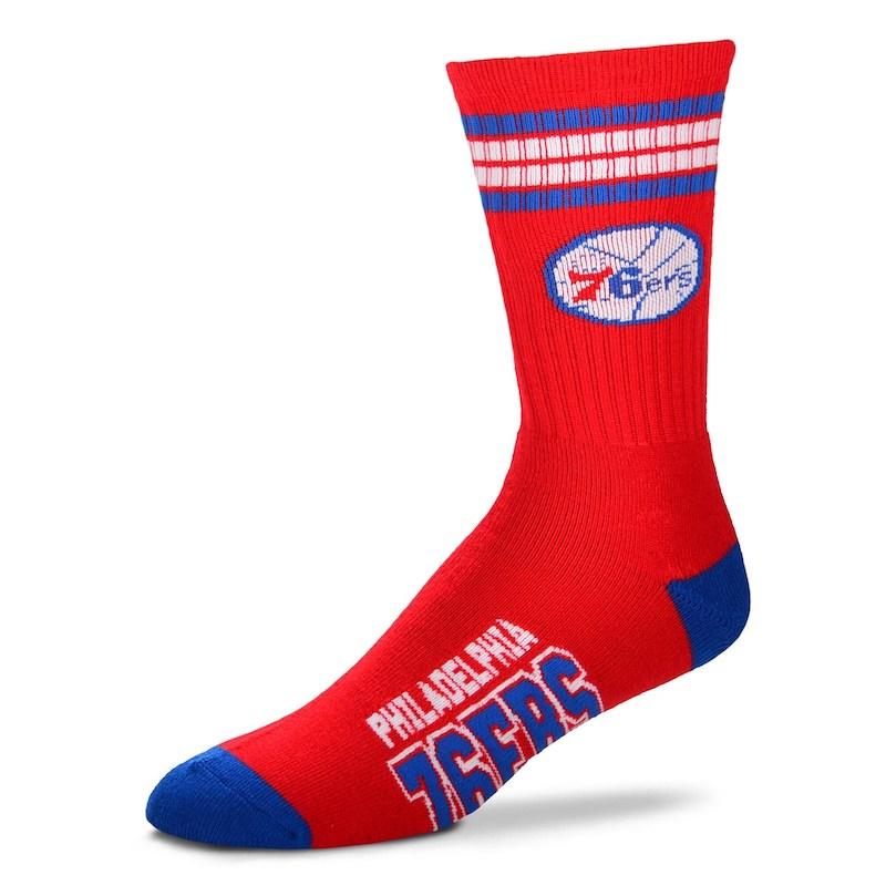 Спортивные носки Men’s For Bare Feet Philadelphia 76ers 4-Stripe Deuce Performance Crew Socks