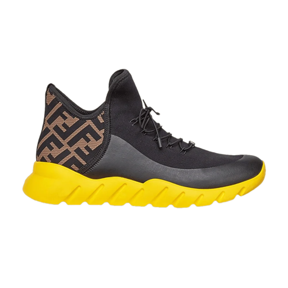 Krossovki-Fendi-FF-Motif-Mesh-High-Black-Yellow
