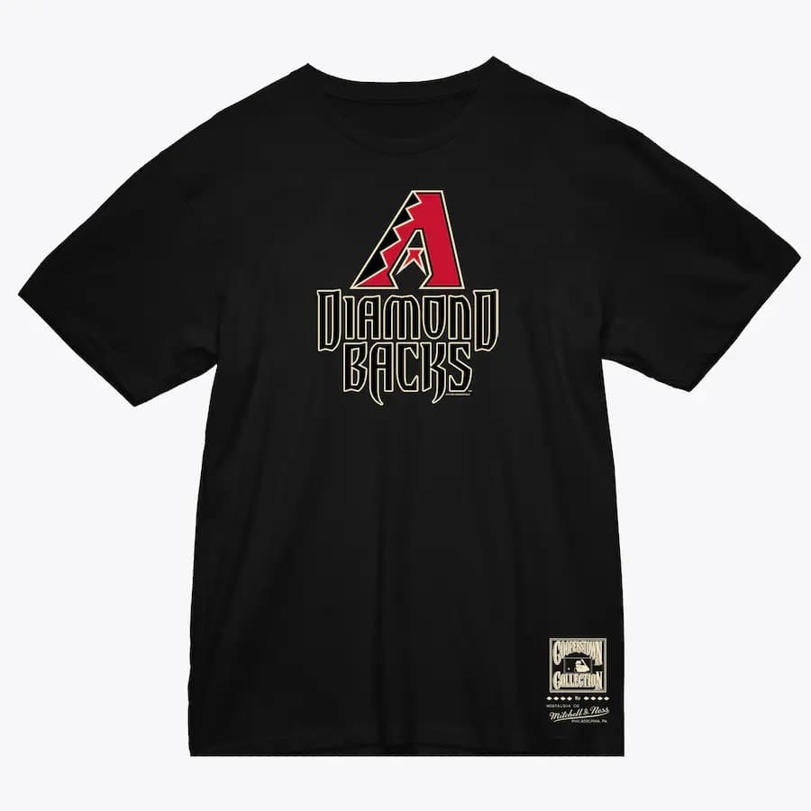 Футболка Mitchell & Ness Black Arizona Diamondbacks Cooperstown Collection Logo T-Shirt