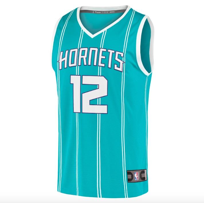 Баскетбольная джерси 2021-22 Charlotte Hornets #12 Kelly Oubre Jr. Fast Break Icon Teal Jersey