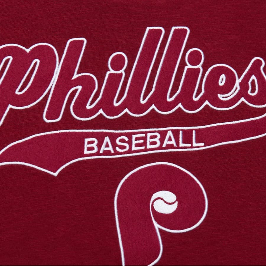 Футболка Mitchell & Ness Burgundy Philadelphia Phillies Vintage Logo Legendary Slub T-Shirt