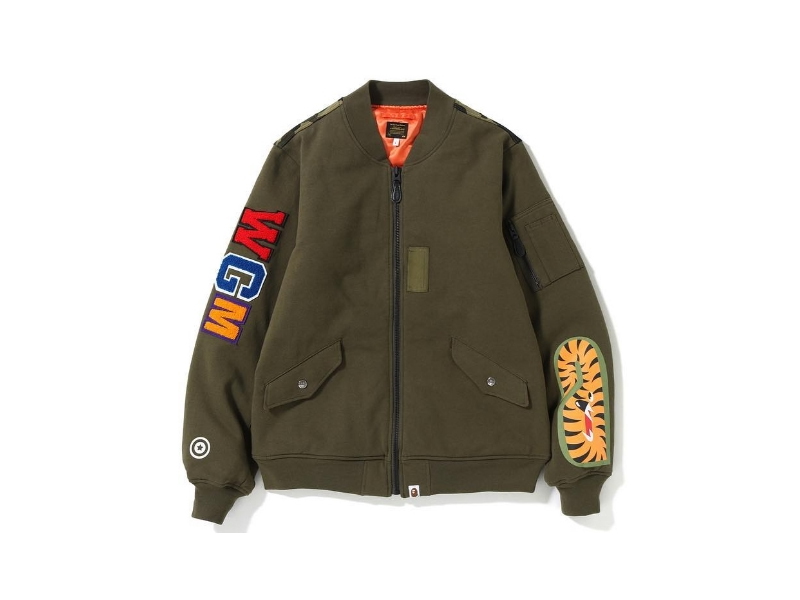 Куртка BAPE 1st Camo Shark Sweat MA-1 Olive/Green