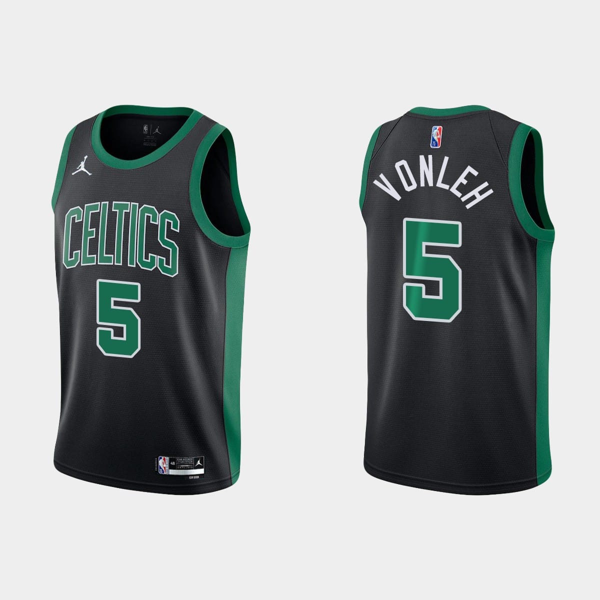 Баскетбольная джерси Boston Celtics  #5 Noah Vonleh 75th Anniversary Statement Black Jersey