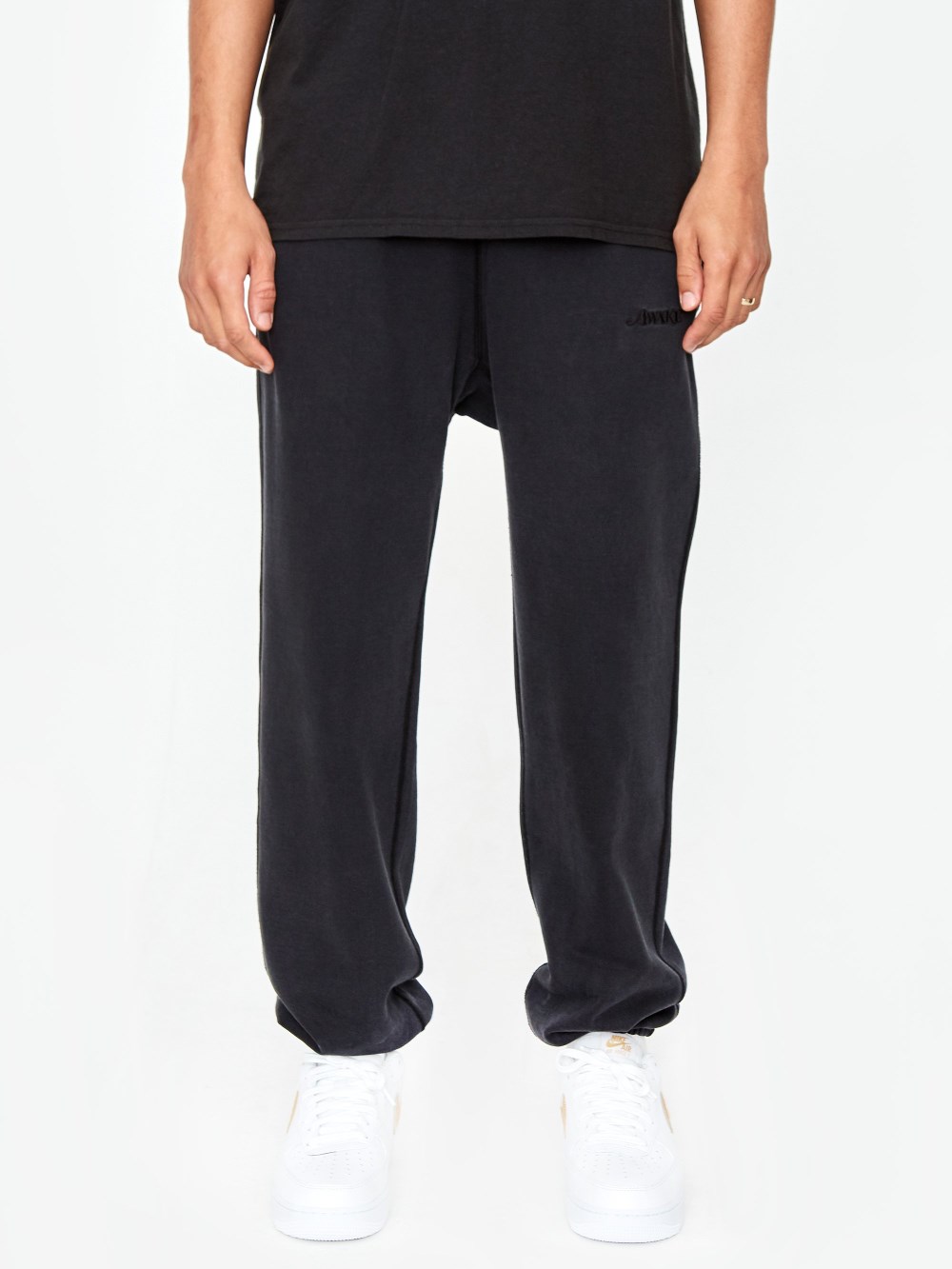 Спортивные штаны Awake Embroidered Logo Sweatpants Washed Black