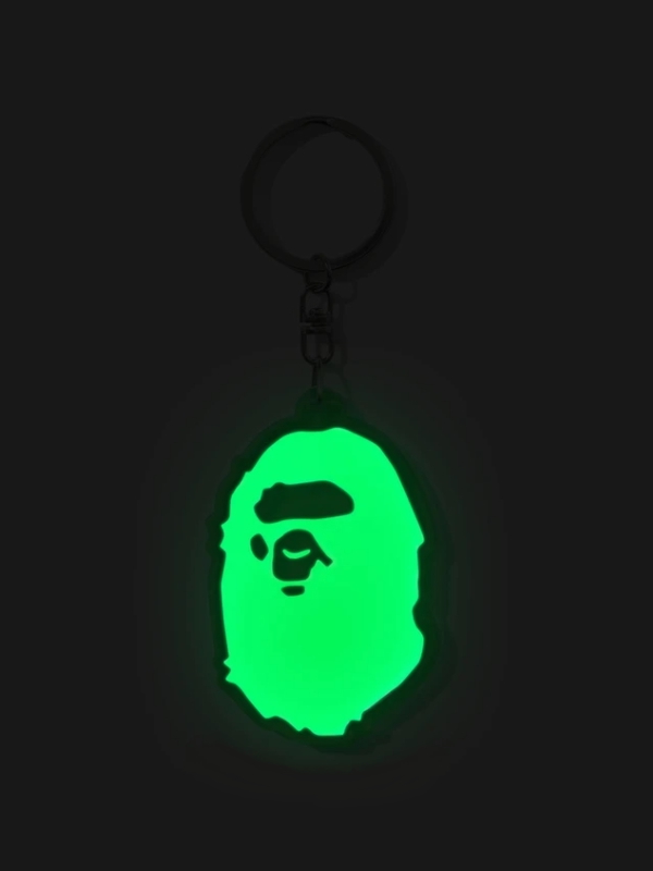 BAPE-Ape-Head-Reflective-Keychain-Green-2