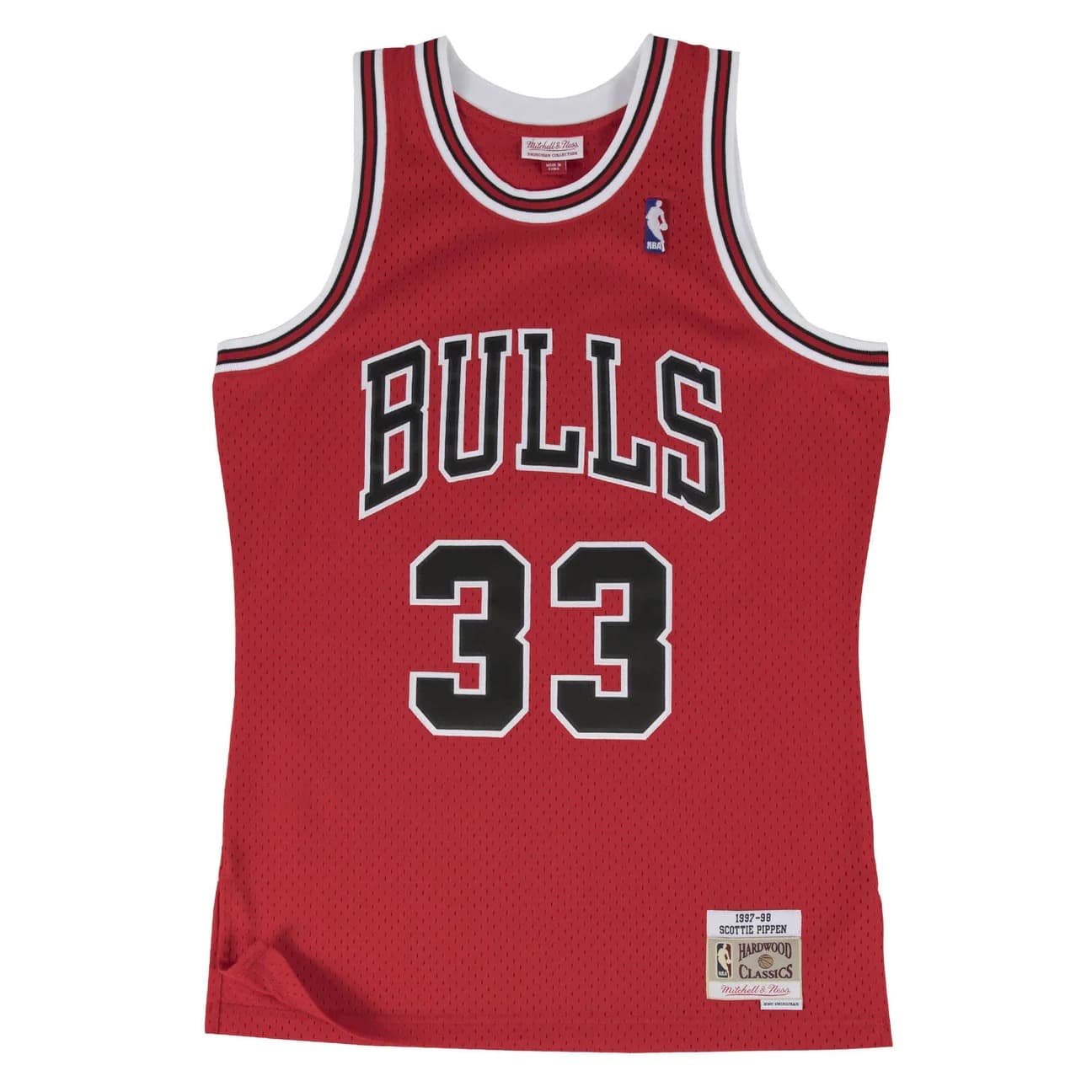 Баскетбольная джерси 1997-1998 Chicago Bulls Scottie Pippen #33 Swingman Hardwood Classic Red Jersey