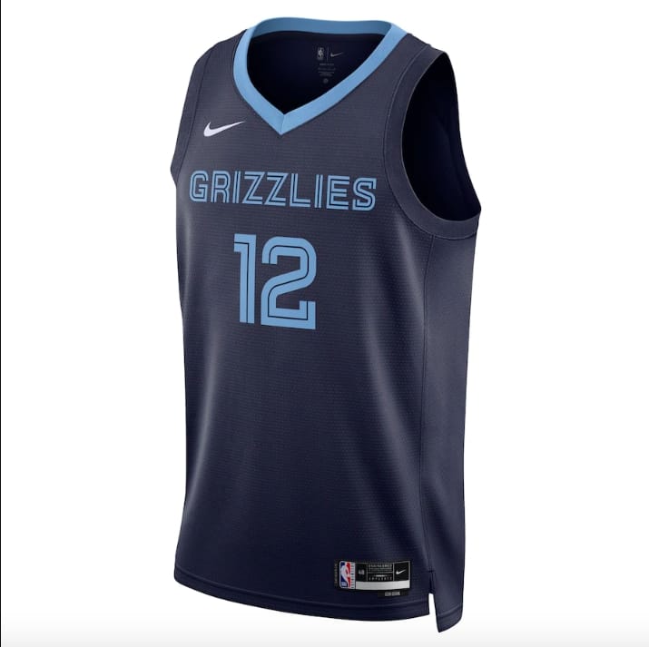 Баскетбольная джерси 2022-23 Memphis Grizzlies #12 Ja Morant Swingman Icon Navy Jersey