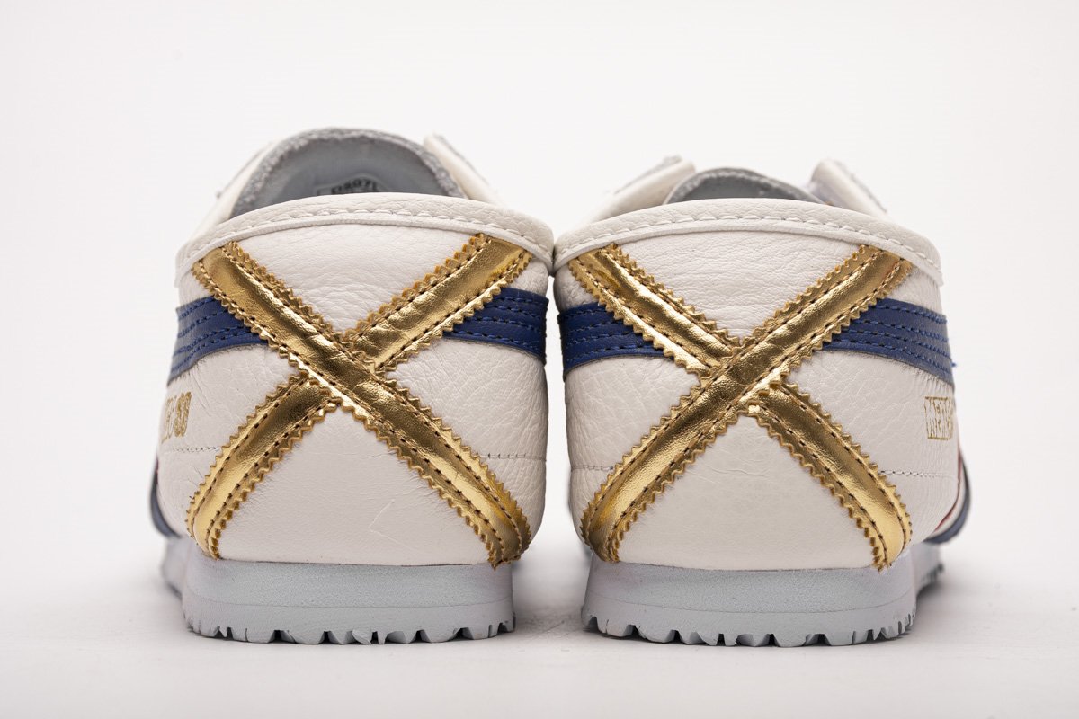 Кроссовки ASICS Mexico 66 White Blue Red Metallic Gold