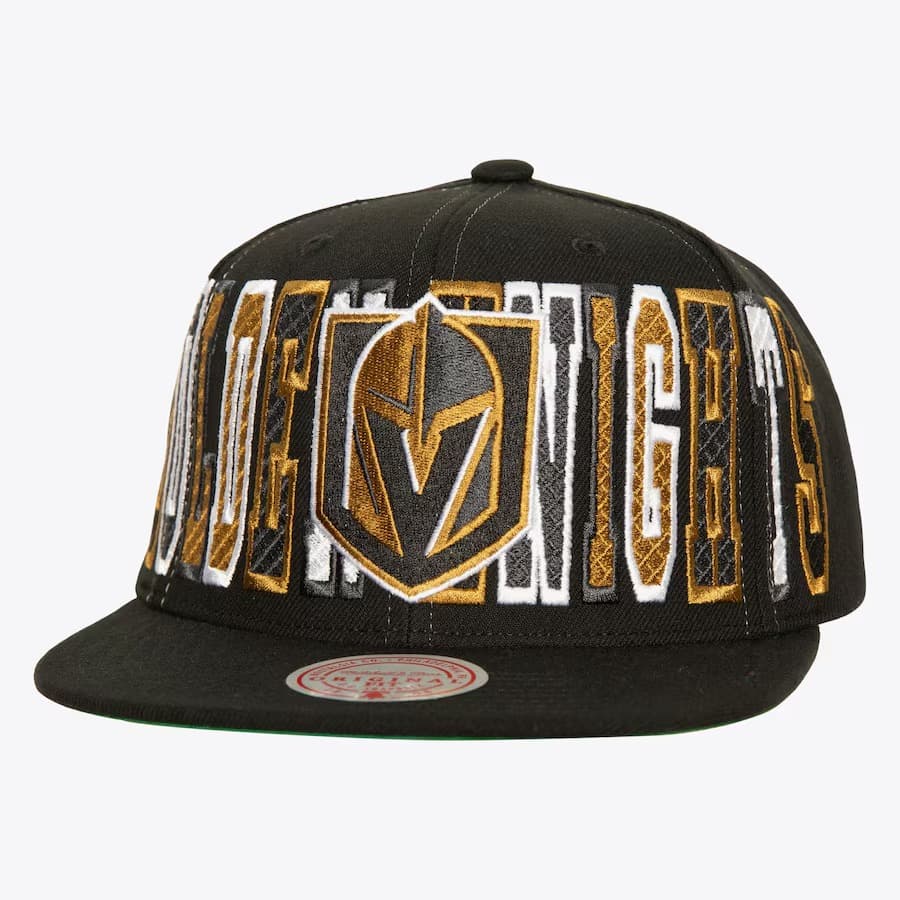Бейсболка Mitchell & Ness Black Vegas Golden Knights Varsity Bust Snapback Hat