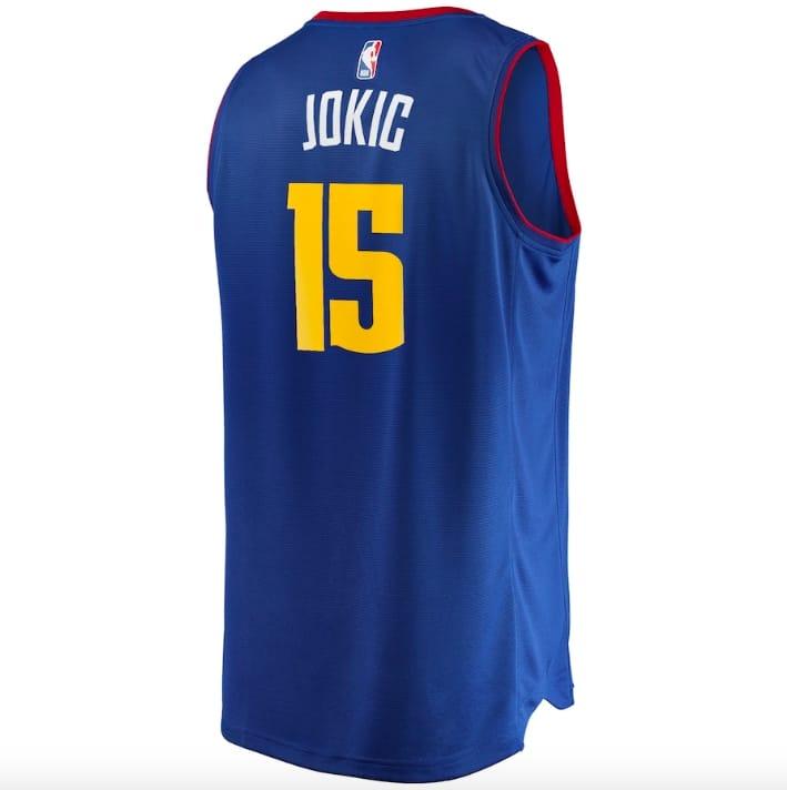 Баскетбольная джерси Denver Nuggets #15 Nikola Jokic Fast Break Statement Blue Jersey