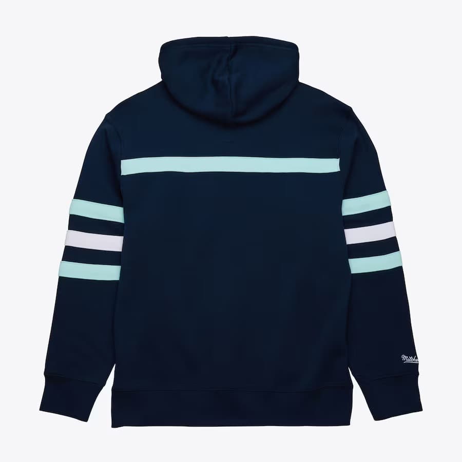 Худи Mitchell & Ness Navy Seattle Kraken Head Coach Fleece Pullover Hoodie