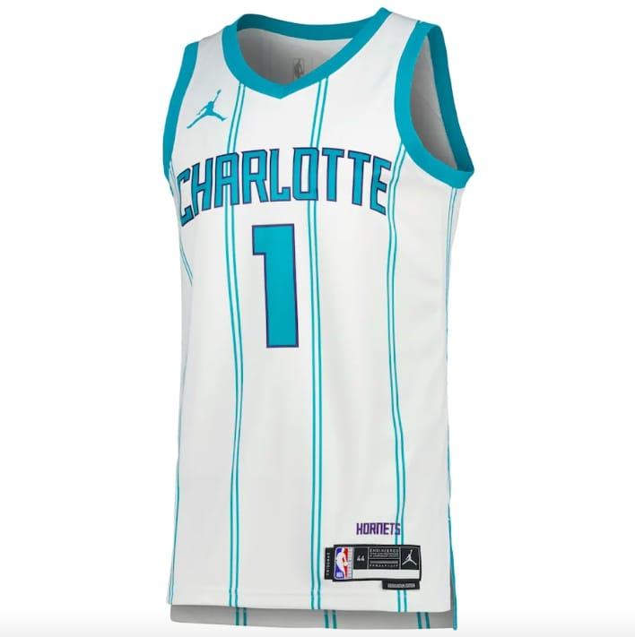 Баскетбольная джерси 2022-23 Charlotte Hornets #1 LaMelo Ball Association White Jersey