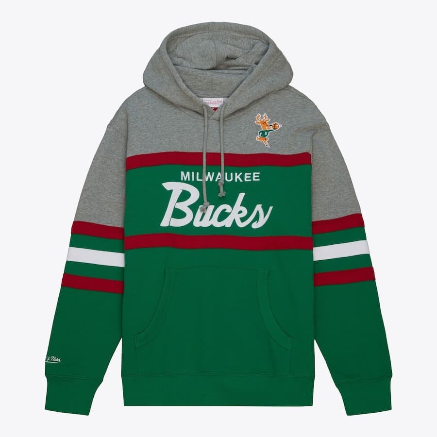 Худи Mitchell & Ness Green Milwaukee Bucks Head Coach Pullover Hoodie