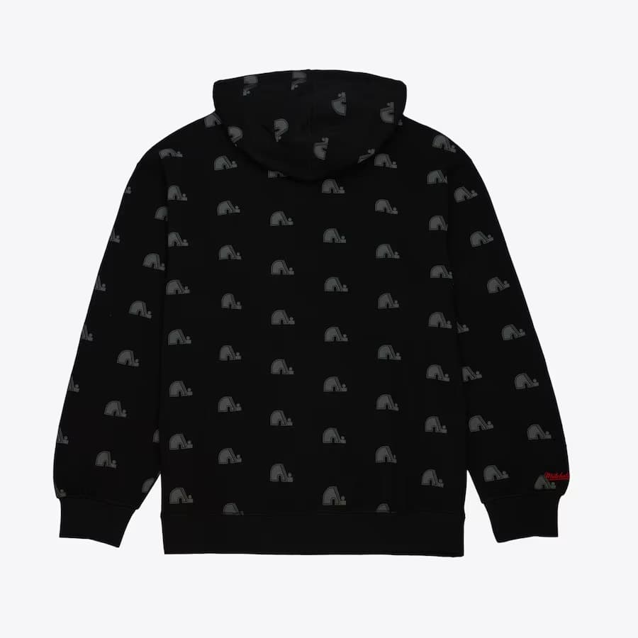 Худи Mitchell & Ness Black Quebec Nordiques Allover Print Fleece Pullover Hoodie