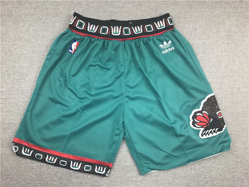 Спортивные шорты Vancouver Grizzlies Green Throwback Basketball Shorts Embroidered