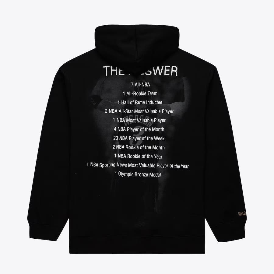 Худи Mitchell & Ness Allen Iverson Black Philadelphia 76ers Name & Number Fleece Pullover Hoodie