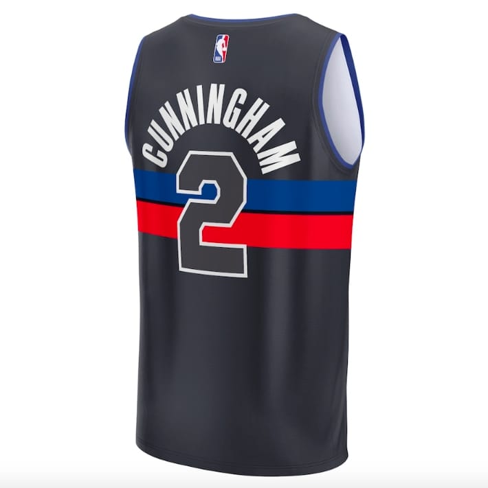 Баскетбольная джерси 2022-23 Detroit Pistons #2 Cade Cunningham Fast Break Statement Black Jersey