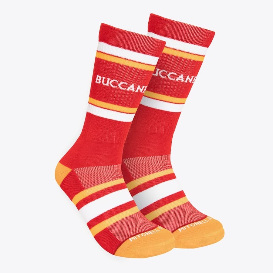 Спортивные носки Mitchell & Ness Red Tampa Bay Buccaneers Team Stripes Crew Socks