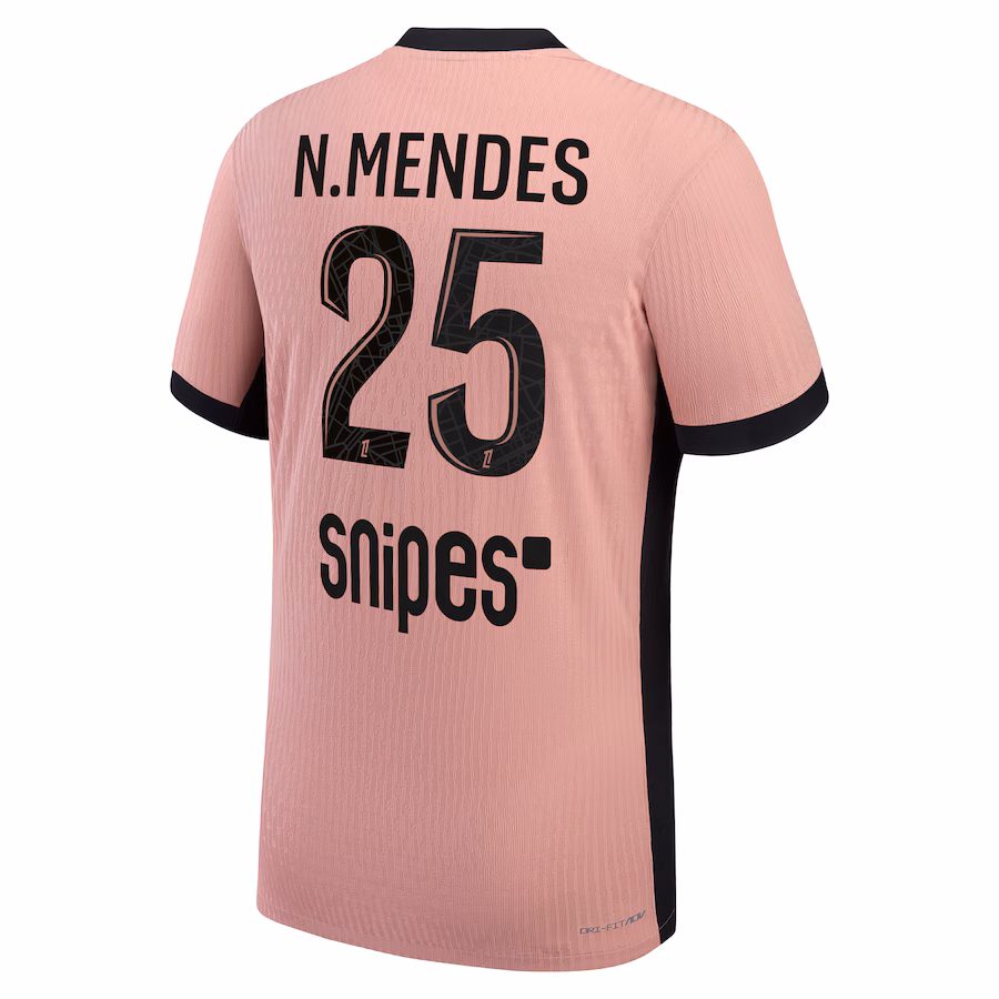 Футбольное джерси PSG Jordan Third Dri-FIT ADV Match Shirt 2024-25 N.Mendes 25