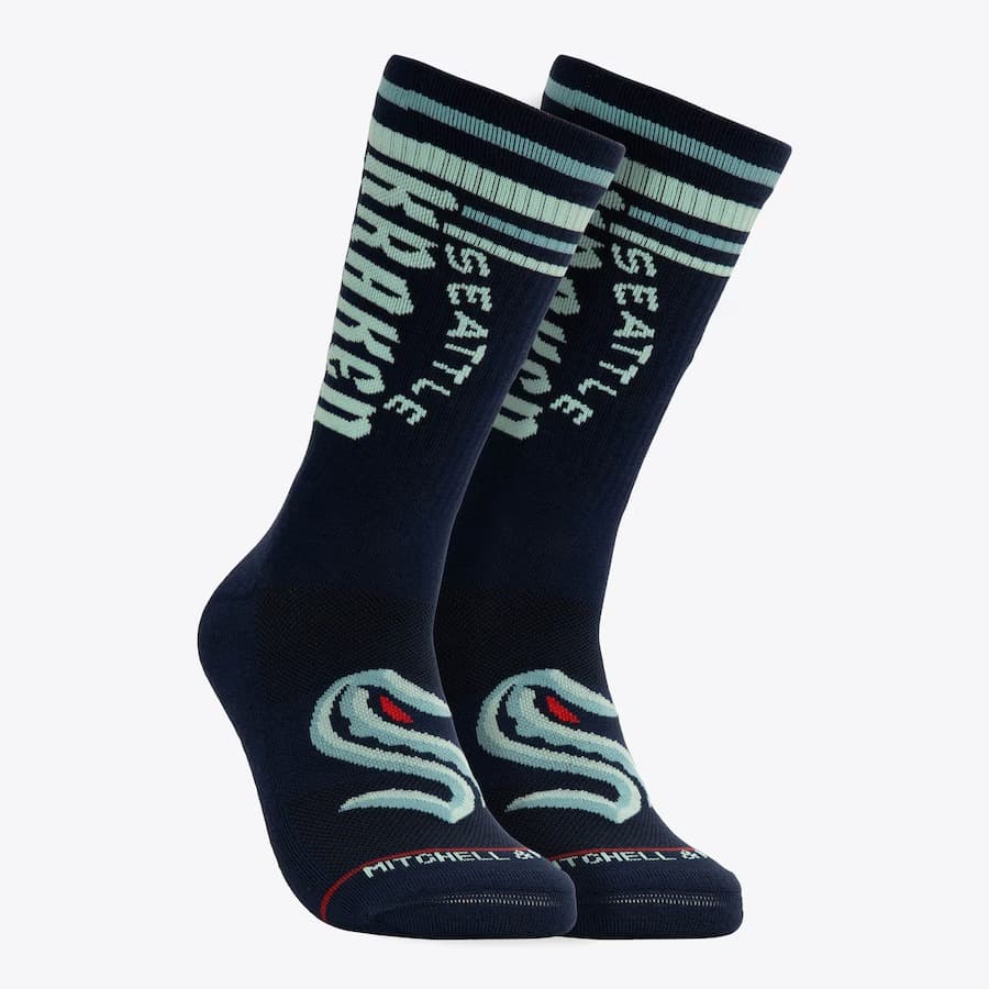 Спортивные носки Mitchell & Ness Seattle Kraken Power Play Crew Socks