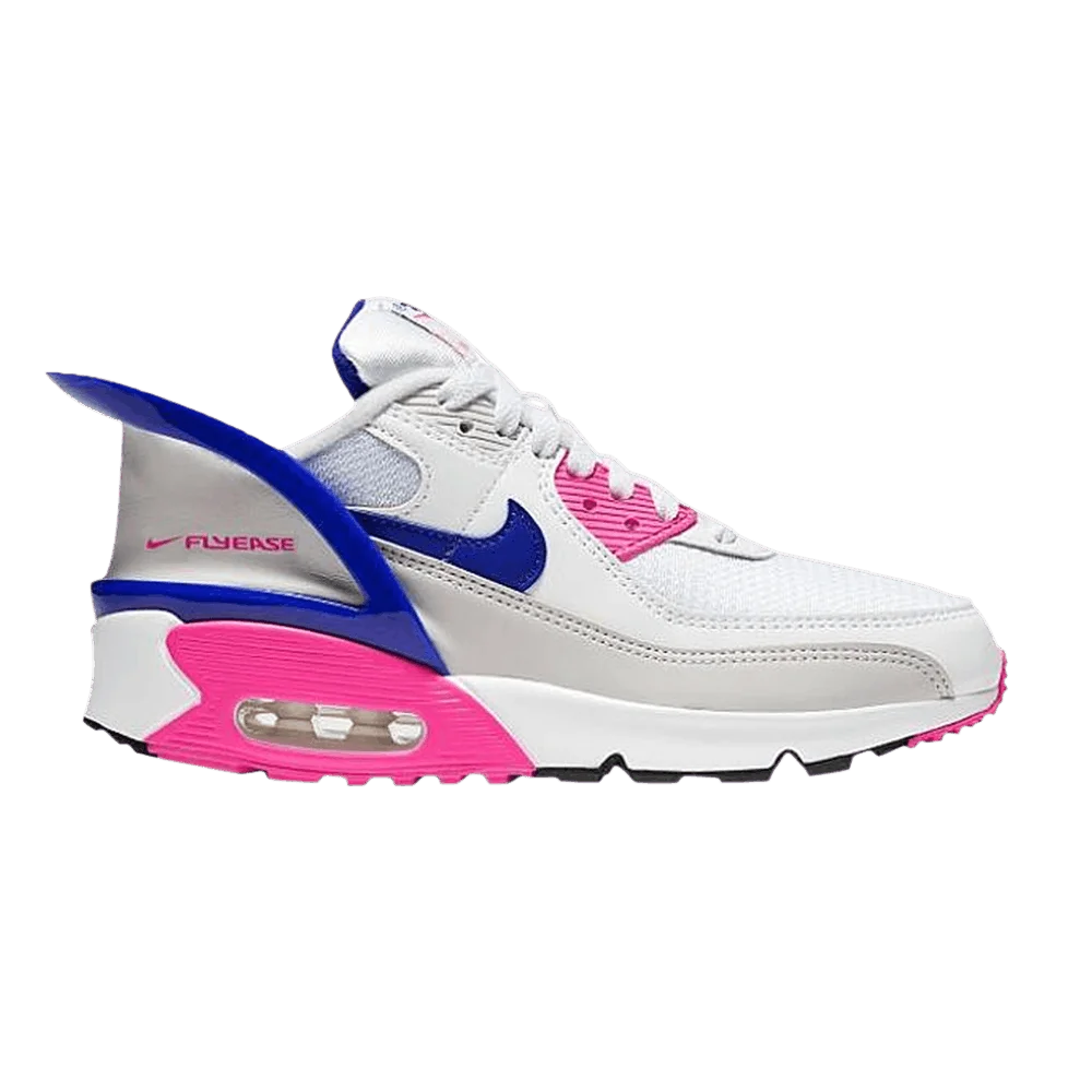 Кроссовки Nike Air Max 90 FlyEase GS 'White Pink Glow Concord'
