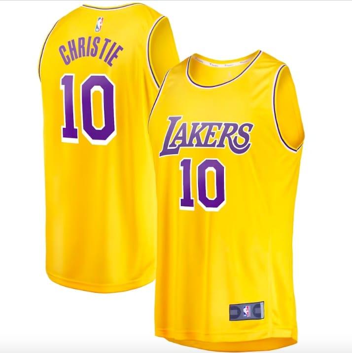Баскетбольная джерси 2022-23 LA Lakers #10 Max Christie Fast Break Icon Gold Jersey