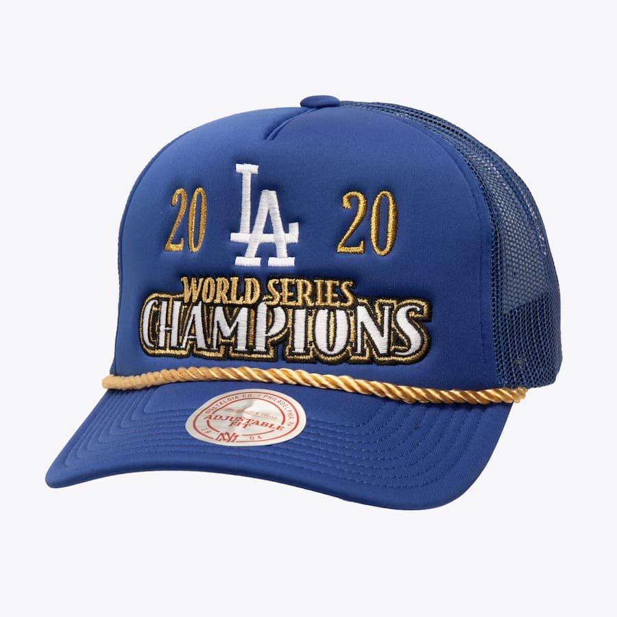Бейсболка Mitchell & Ness Royal Los Angeles Dodgers Golden Champs Trucker Snapback Hat