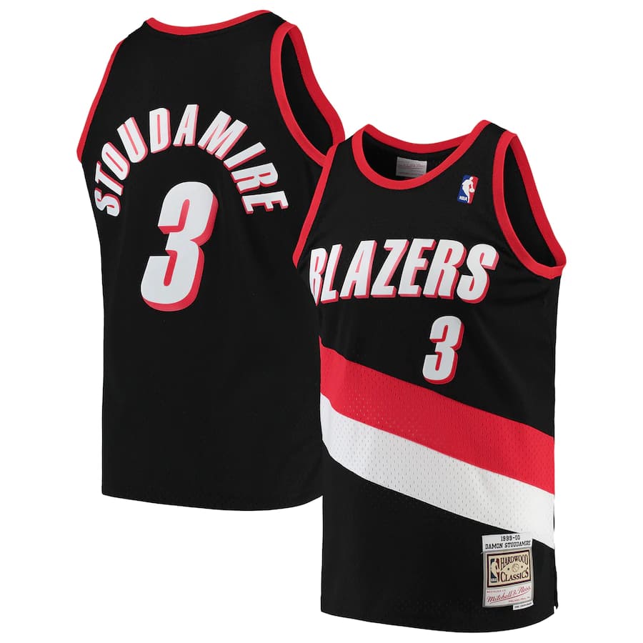 Баскетбольная джерси Damon Stoudamire Portland Trail Blazers Mitchell & Ness Hardwood Classics Swingman Jersey – Black