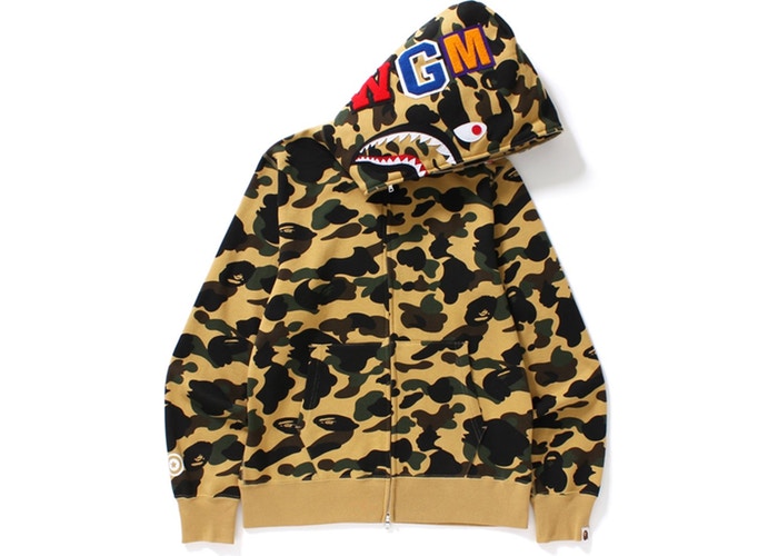 Худи BAPE 1st Camo Shark Full Zip Hoodie Yellow
