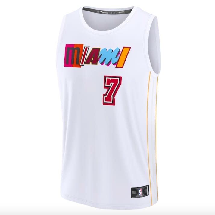 Баскетбольная джерси 2022-23 Miami Heat #7 Kyle Lowry  Fast Break City White Jersey