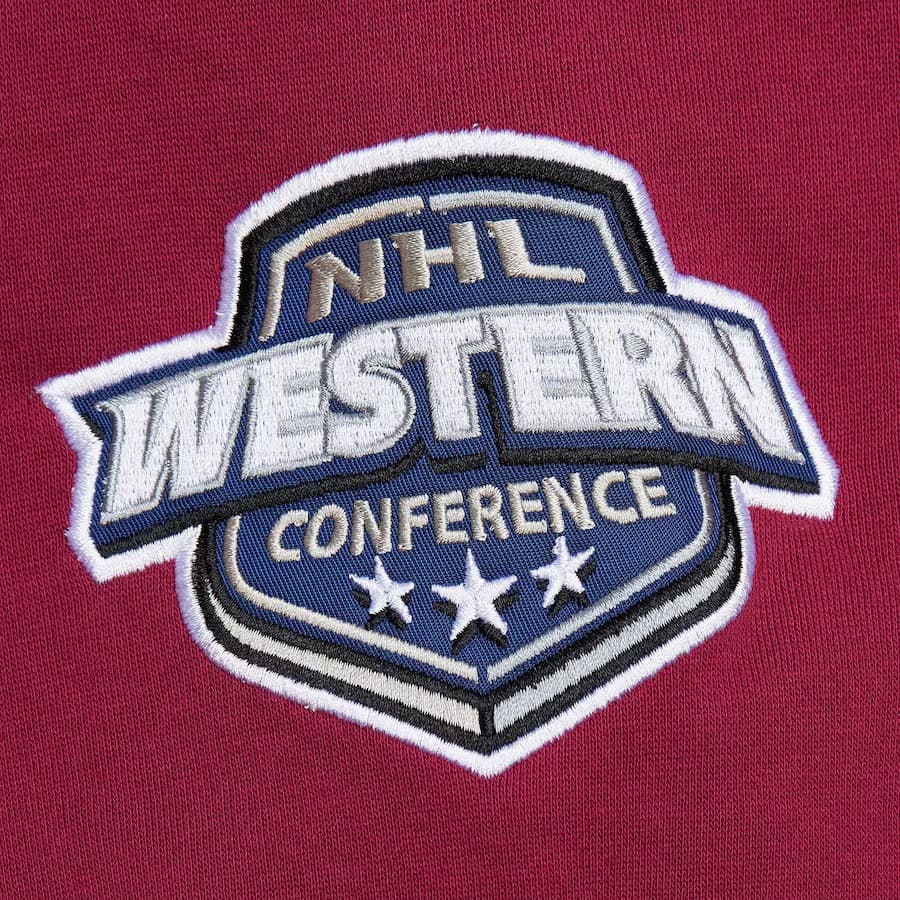 Худи Mitchell & Ness Cardinal Colorado Avalanche Polar Fleece Quarter-Zip Pullover Hoodie