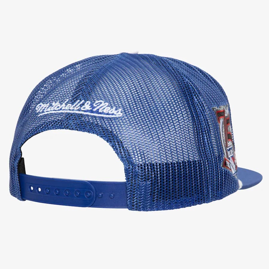 Бейсболка Mitchell & Ness Blue New York Rangers Roper Trucker Adjustable Hat