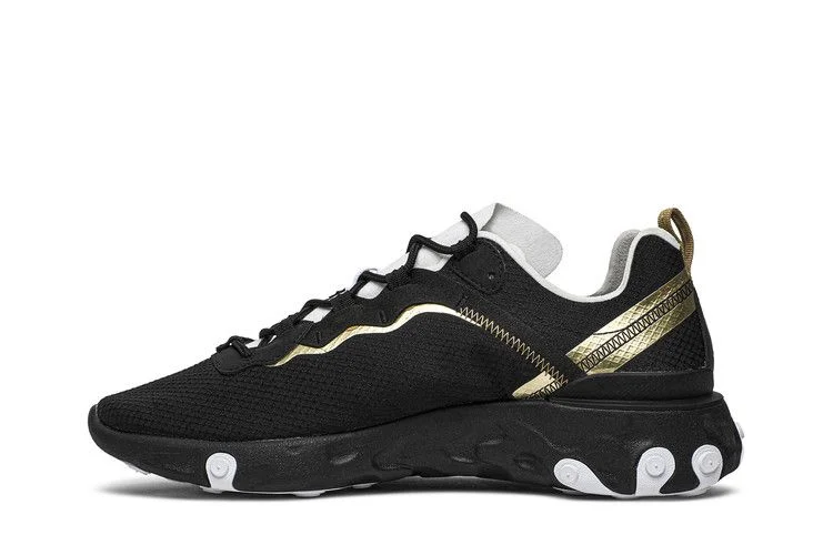 Krossovki-Nike-React-Element-55-SE-Black-Metallic-Gold-2