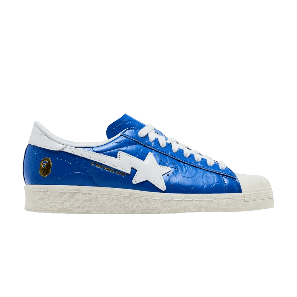 Кроссовки BAPE x adidas Superstar Vintage 'Blue White'