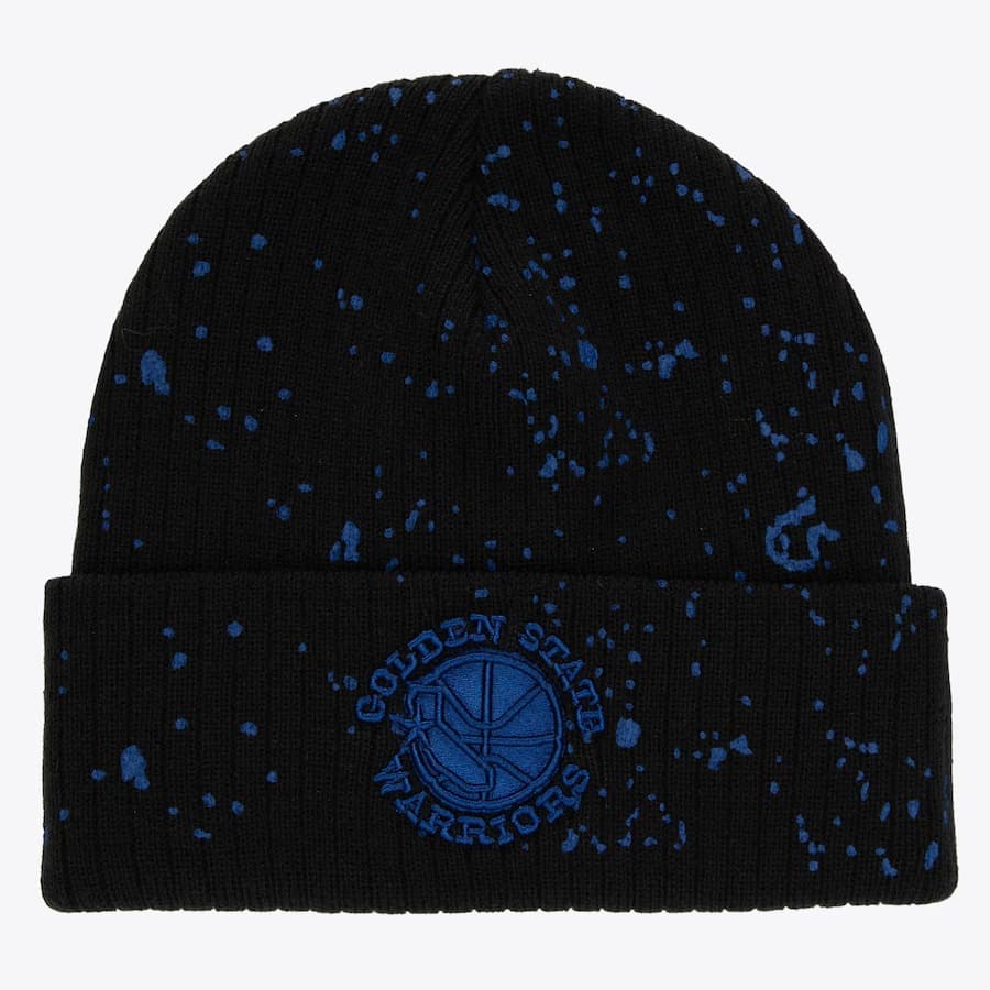 Шапка Mitchell & Ness Black Golden State Warriors Vintage Nep Cuffed Knit Hat