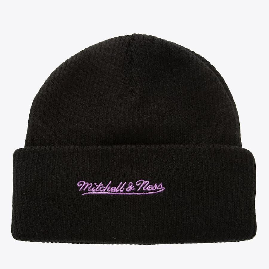 Mitchell-Ness-Black-Los-Angeles-Lakers-Billboard-Vintage-Logo-Cuffed-Knit-Beanie-1