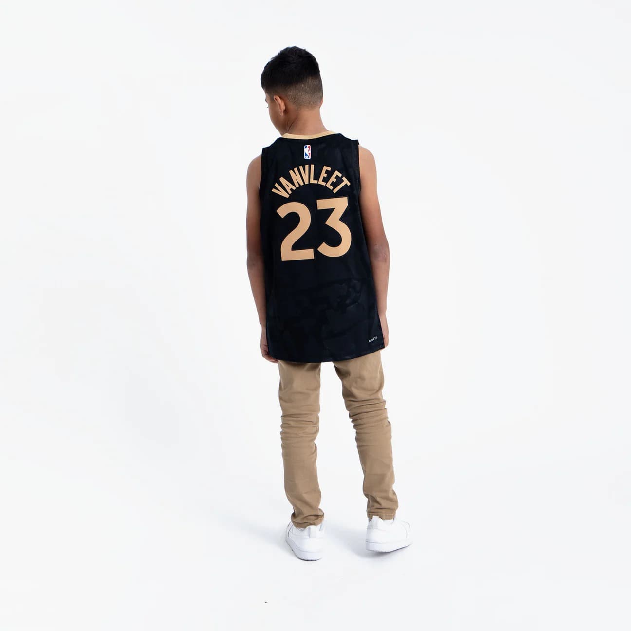 Баскетбольная джерси 2022-23 Toronto Raptors Fred VanVleet #23 Youth Swingman City Edition Black Jersey