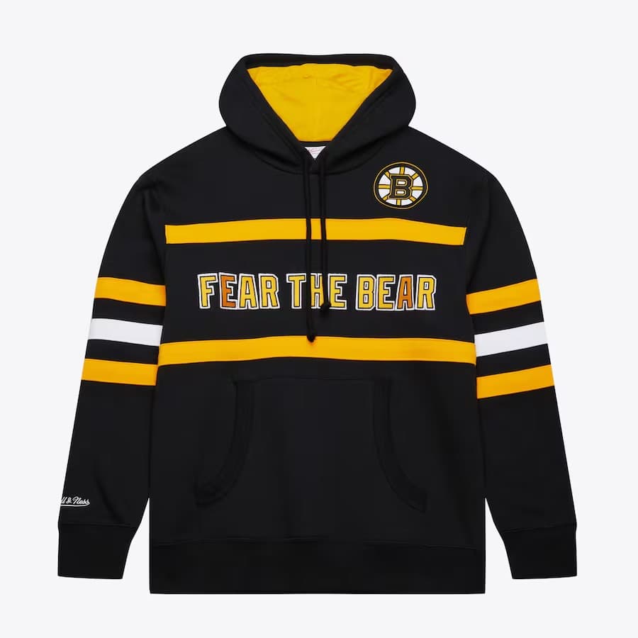 Худи Mitchell & Ness Black Boston Bruins Head Coach Fleece Pullover Hoodie