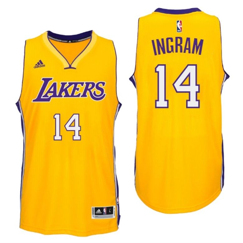 Баскетбольная майка 2016 Brandon Ingram LA Lakers #14 NBA Draft Home Gold